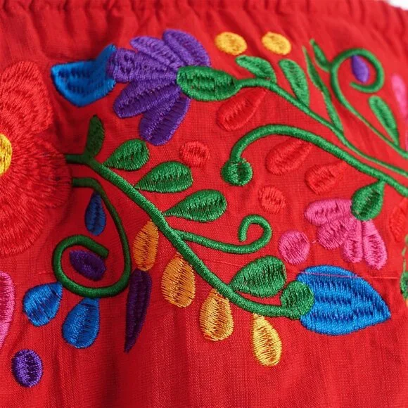 sachin and babi light blue dress Mexican Dress - Off Shoulder Dress - Long Dress - Embroidered Dress - Traditional Dress - Mexican Dress Up main image 0